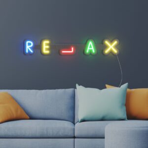 Neon LED RELAX z kablem transparentnym i ściemniaczem